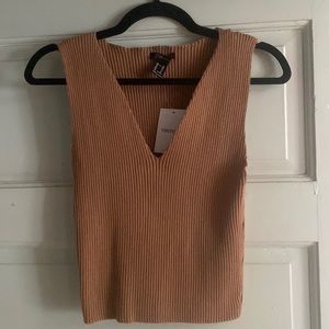 Sleeveless Sweater Top Brown NWT